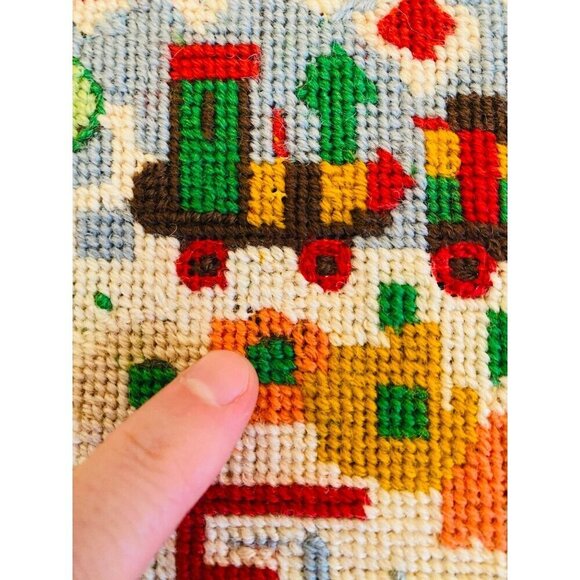 Vintage Needlepoint Embroidery Wall Hanging, Love Needlepoint Picture, Completed - Picture 9 of 10